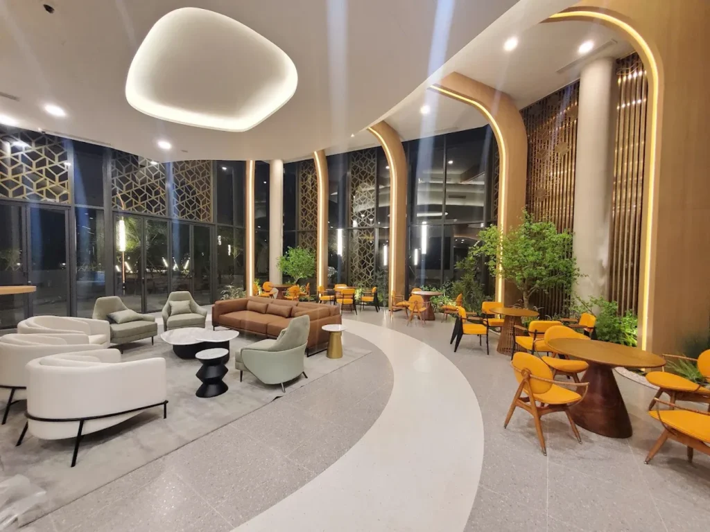 Không gian lounge nội thất tại khu nhà mẫu dự án Fo;Res Centerm